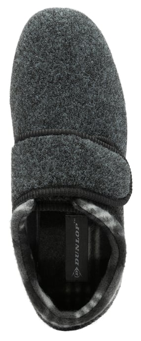 Velcro Slippers for Men | Dunlop | Memory Foam | Orthapedic | Easy Close | House Bedroom Indoor - Charcoal - Image 2