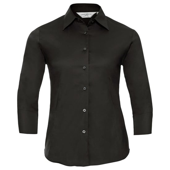 Russell Collection Dames/Dames Easy-Care 3/4 mouw Formeel Overhemd (Zwart) - Image 1