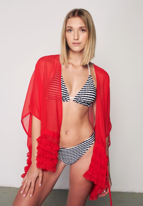 Herita Kimono met Ruches - Rood - Image 1