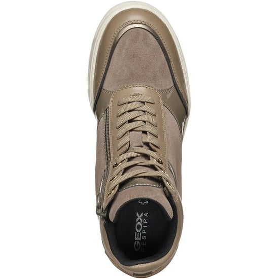 Geox D Maurica Leren Damestrainers Donker Taupe - Image 4