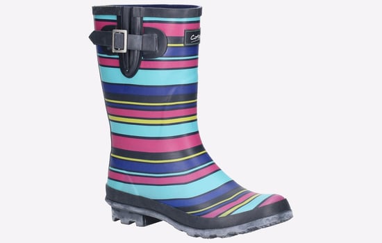 Cotswold Paxford Rubberen Gestreepte Regenlaarzen Voor Dames In Verschillende Kleuren - Image 2