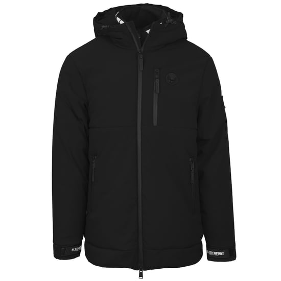 Plein Sport Gewatteerde Kleine Circulaire Logo Gepersonaliseerde Zwarte Jas - Image 1