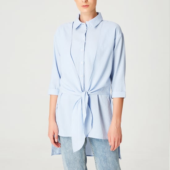 Lang shirt met geknoopte panelen vooraan - Image 3