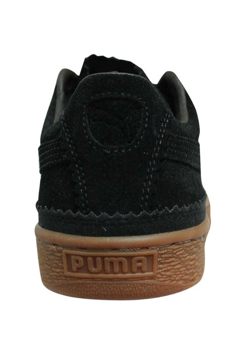 Puma Suede Classic Brogue Lace Up Black Leather Mens Trainers 366631 01