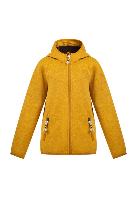 Schmuddelwedda Gebreide fleece jas jonge Mosterd Melange-280 - Image 1