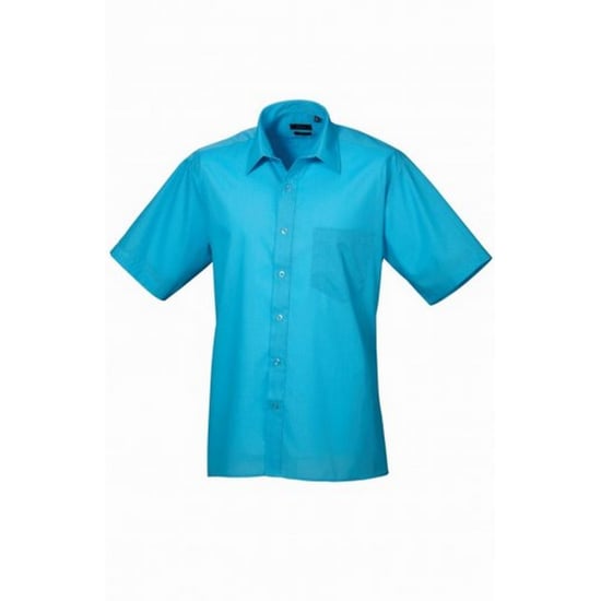 Premier Herenshirt met korte mouwen Popeline (Turquoise) - Image 1
