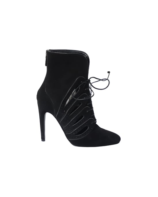 Bottega Veneta Cutout Veterschoenen Enkellaarsjes in Zwart Suède - Image 1