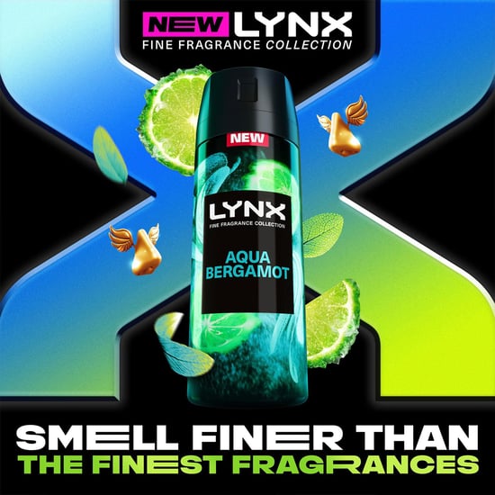 Lynx Fine Fragrance Collection Aqua Bergamot Deodorant Body Spray 150ml, 3 Pack