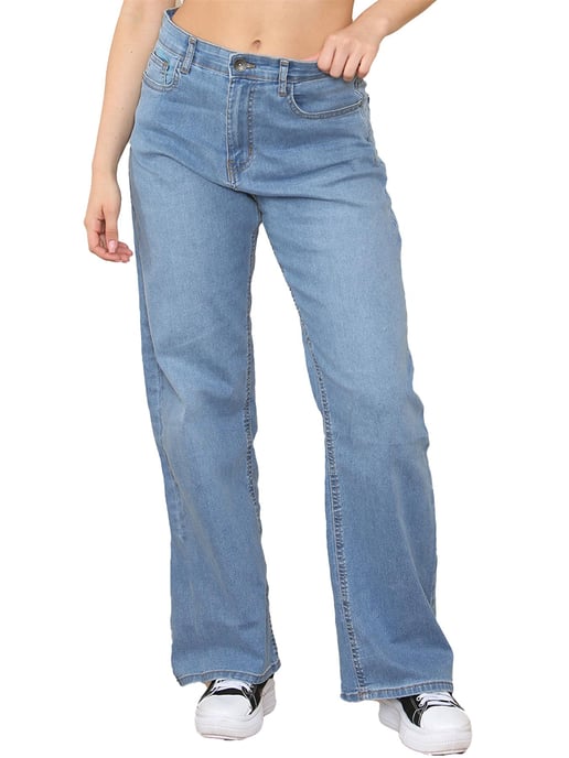 Enzo | Jeans met wijde pijpen voor dames - Lichtblauw - Image 1