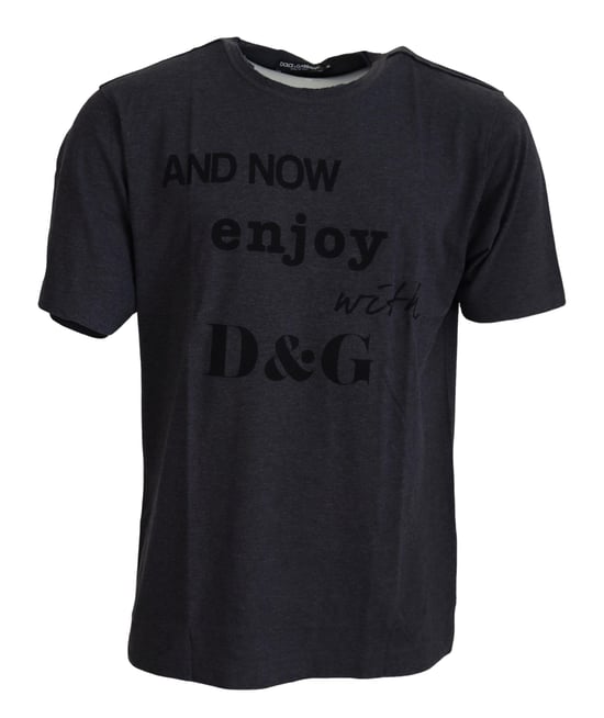 Dolce & Gabbana Grijze Crewneck Katoenen Korte Mouwen Heren T-shirt - Image 1