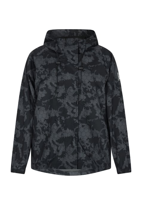 Schmuddelwedda Oversized anorak Dames Donkergrijs zwart camouflage - Image 1