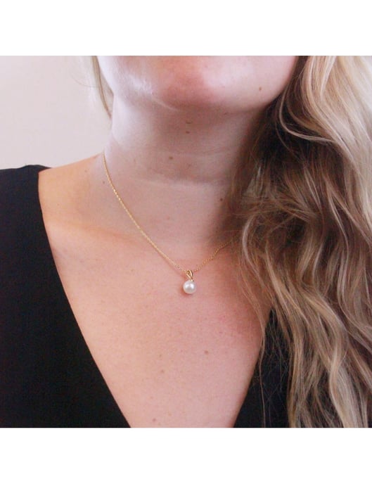 Volle Maan Parel Ketting en Hanger - Imitatie Parel - Image 2