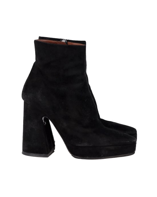 Proenza Schouler Block Heel Platform Boots in Zwart Suède - Image 1