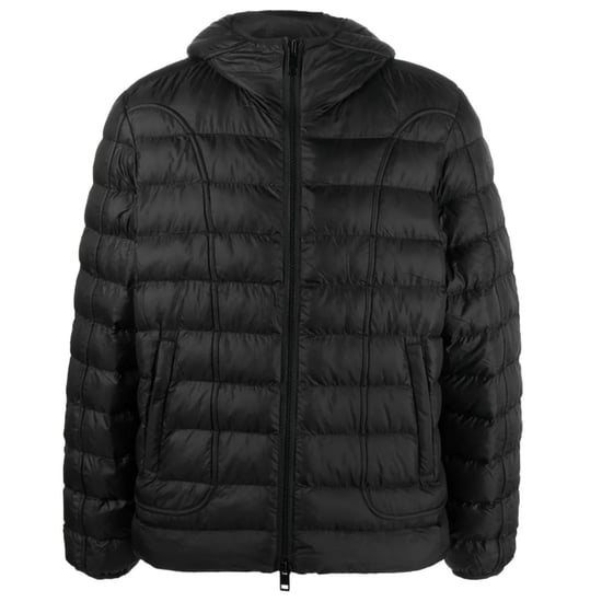 Diesel Plain Black Padded Hooded Jacket
