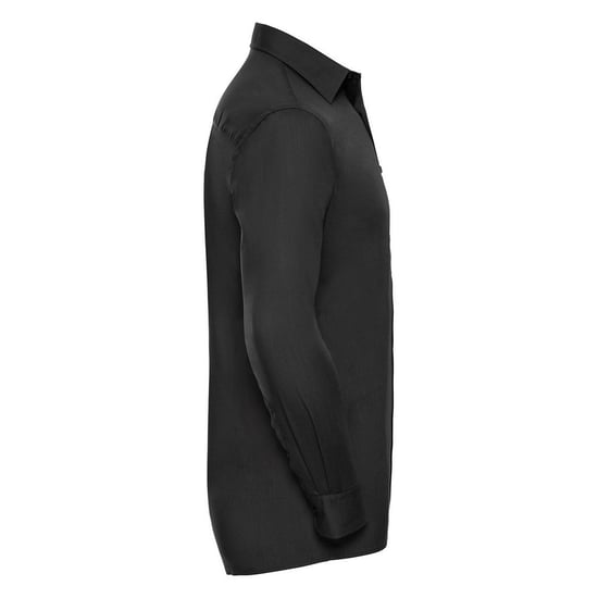 Russell Collection Heren Poplin Easy-Care overhemd met lange mouwen (Zwart) - Image 3