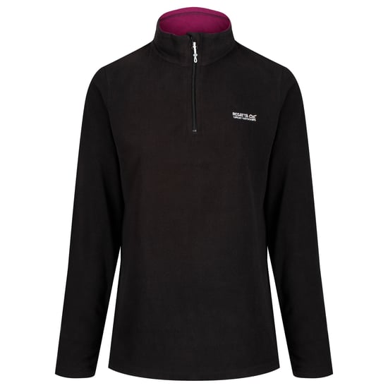 Regatta - Geweldige Outdoors Dames Sweetheart 1/4 Zip Fleece Sweater (Zwart met Paars) - Image 1