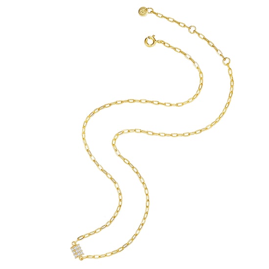 Necklace with pendant sterling silver yellow gold  zirconia white Glanzstücke München