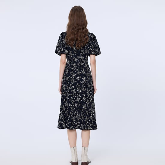 Vierkante halslijn Liberty print jurk - Image 4