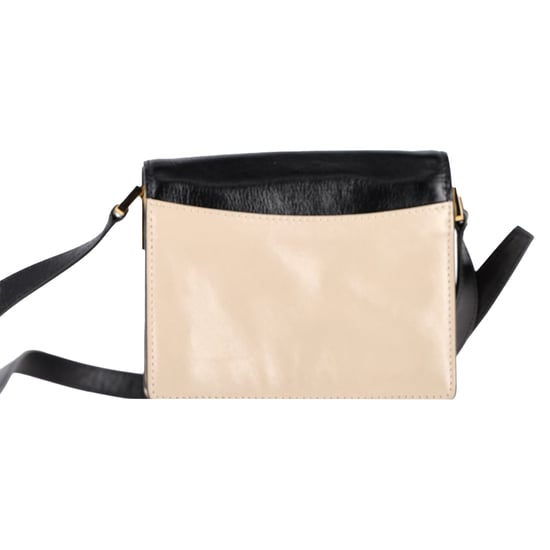 Marni Trunk Mini Kleur-blok Schoudertas in Beige Leer - Image 3