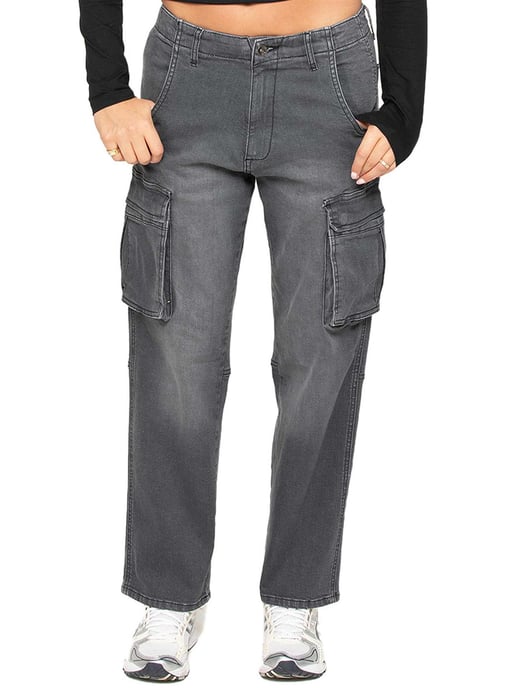 Enzo | Womens Cargo Straight Leg Jeans - Image 1