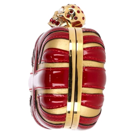 Alexander McQueen Britannia Skull Box Clutch Bag in Red Patent Leather - Image 4