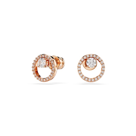 Swarovski 'Dextera' Dames Vergulde Metalen Stud Oorbellen - Roze 5692263 - Image 2