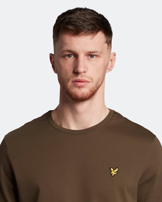 Lyle & Scott effen T-shirt in olijfgroen - Image 4