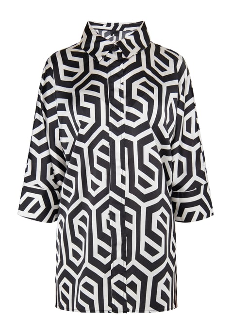 Dreimaster overhemdblouse Dames zwart en wit - Image 1