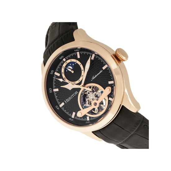 Heritor Automatische Gregory Semi-Skelet Leather-Band Horloge - Image 3
