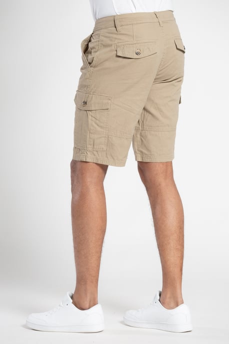 Stone Cotton Cargo Shorts