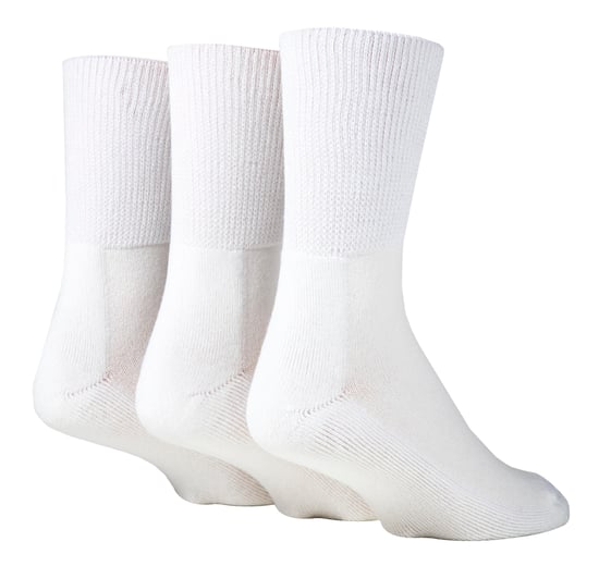 IOMI - Set van 3 extra brede bamboe diabetische sokken - Wit - Image 1