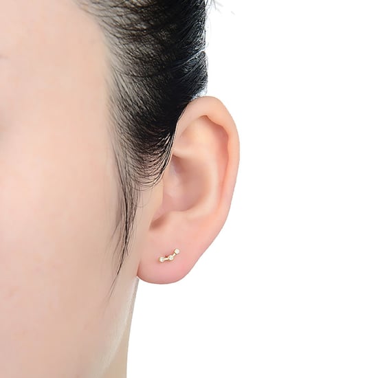 Luxe piercing, 925 sterling zilveren rand en glanzende zirkonia met 18 karaat geelgouden afwerking - Image 3