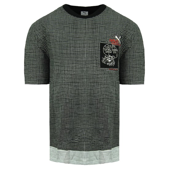 Puma x Michael Lau Crew Short Sleeve Black Mens Printed Pocket T-Shirt 530360 51