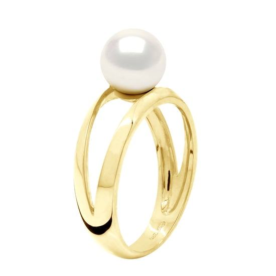 Ring - Geel Goud 375 - Echte Gecultiveerde Zoetwater Parel Rond 8-9 mm - Image 1