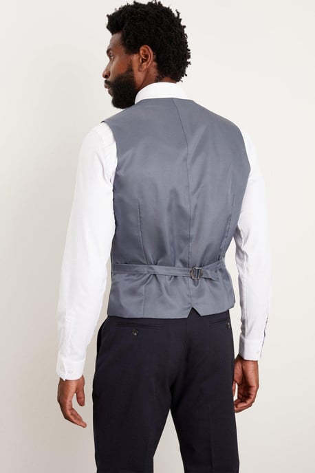 Tailored Fit Navy Essential Waistcoat - Image 3
