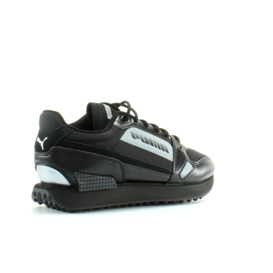 Puma Mile Rider Bright Peaks Black Textile Unisex Lace Up Trainers 374113 01