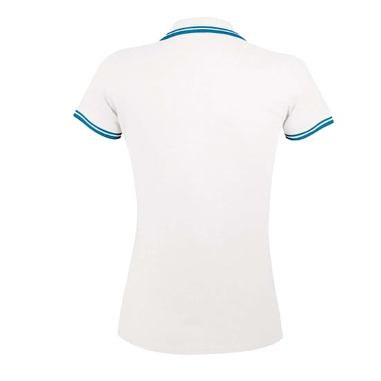 SOLS Dames/Dames Pasadena Poloshirt (Wit/Aqua) - Image 2