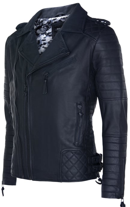 Leather Biker Quilted Brando Motorcycle Jacket