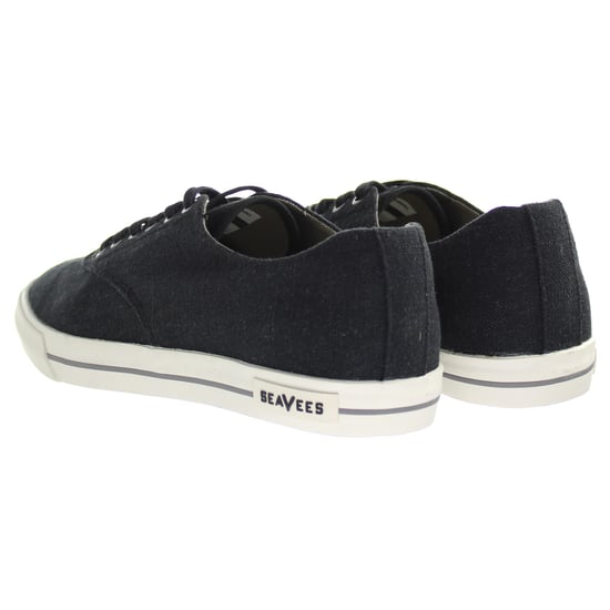 Seavees Hermosa Plimsoll Standard Black Linen Black Mens Plimsoll