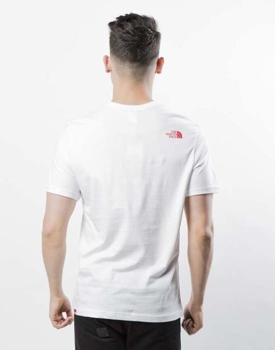 The North Face Heren Fine Short Sleeve T Shirt Wit/Rood - Image 2
