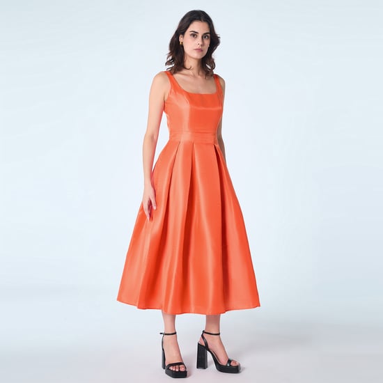 Fit-and-flare cocktailjurk van taft - Image 2