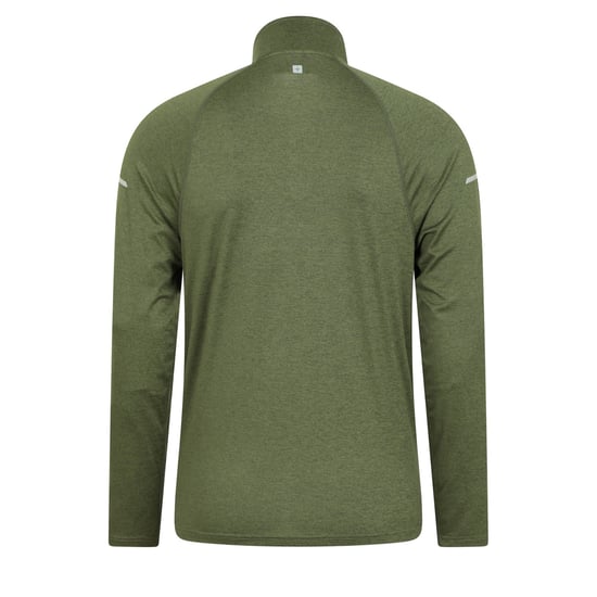 Mountain Warehouse Heren Echo gemêleerde gerecyclede semi-rits midlayer (Groen) - Image 2