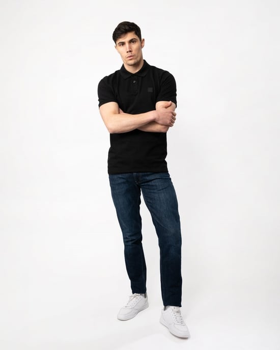 BOSS Orange Passenger Heren Stretch-Katoen Slim-Fit Polo met Logo Patch NOS - Image 3