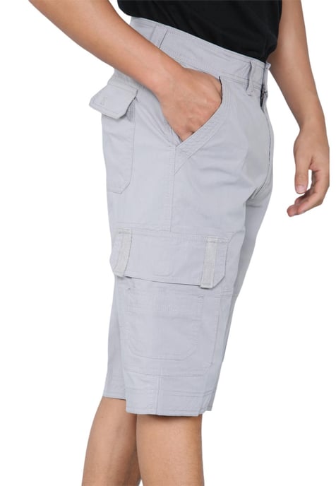 Heren cargo multi-pocket sneldrogende shorts in grijs - Image 4