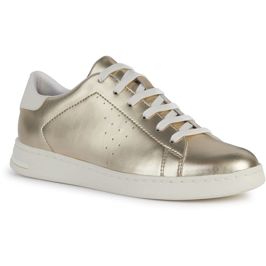 Geox D Jaysen B Leather Vrouwentrainers Lichtgoud/Optisch Wit - Image 1