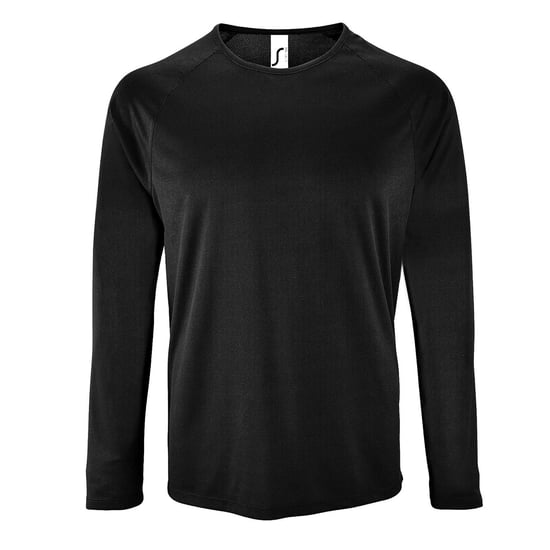 SOLS Heren Sportief T-Shirt met lange mouwen (Zwart) - Image 1