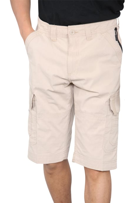 Heren cargo multi-pocket sneldrogende shorts in zand - Image 4
