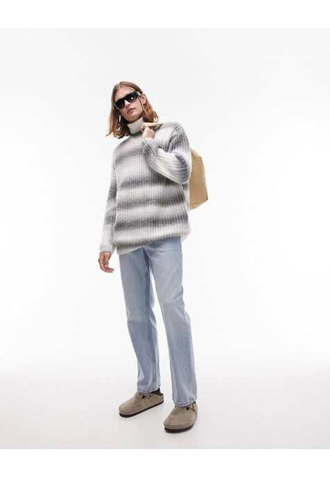 Topman ombre roll neck jumper in blue