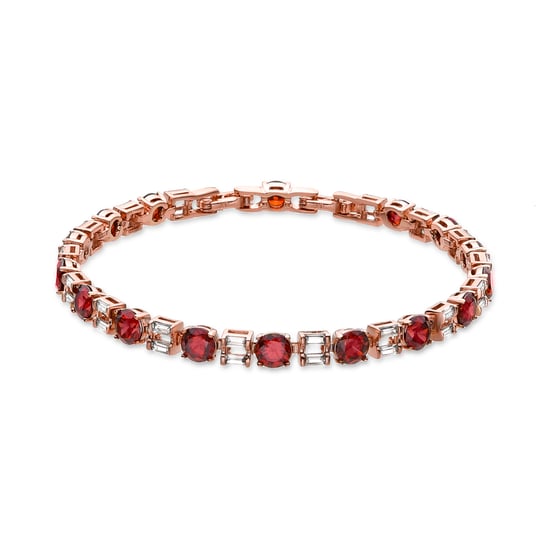 Luxenter armband met robijn zirkonia afgewerkt in 18K geel goud - Miwyn - Image 1