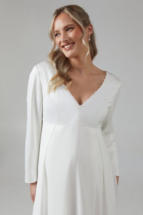 Maternity Chiffon Overlayer Long Sleeve Wedding Dress